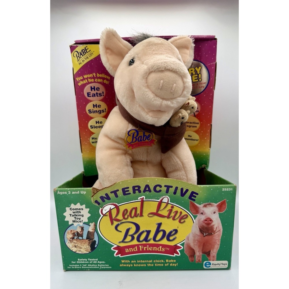 Vintage Babe Pig In The City Real Live Interactive Plush Equity Toys R Us 90's